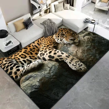 3d нива килим с шарките на Гепарди и Леопарди с анимационни принтом Мат хол, спалня, кухня, Нескользящий мат мат мат за детска спалня