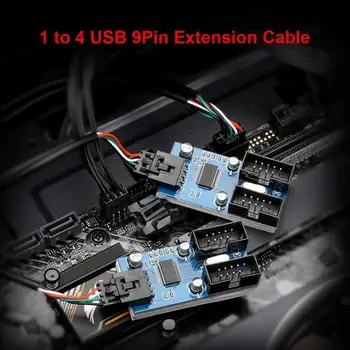 Дънна платка USB 9-пинов конектор-сплитер USB кабел Тенис на USB2.0 Адаптер hub