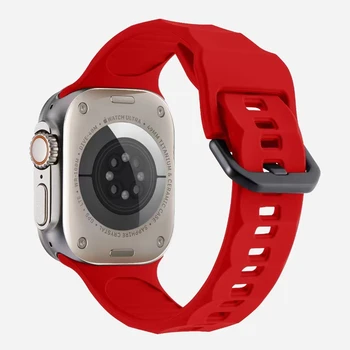 Силиконов ремък за спортни часа Apple Watch, устойчив на пот и устойчиво на надраскване Каишка Iwatch 42 мм 44 мм 45 мм на 49 мм
