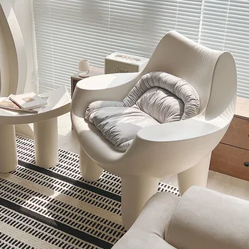 Скандинавските пластмасови дивани за хол, дивани с облегалка, Единична стол, Творчески случайни дизайн в кремовом стил, битови мека мебел за балкона