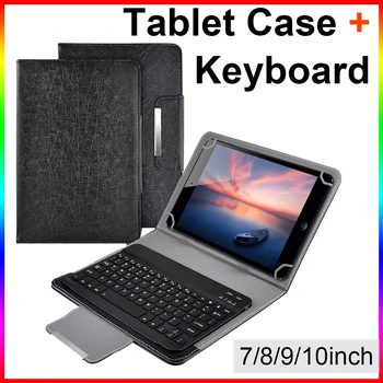 Калъф за таблет 7/8 9/10 10,1-инчови таблети за Android, IOS, Windows, Bluetooth клавиатура, джоб за iPad, Samsung Lenovo Pad Teclast
