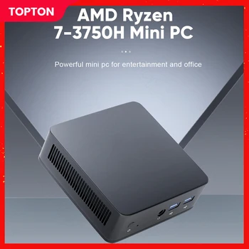 Topton Нов Мини-КОМПЮТЪР AMD Ryzen 7 3750H 5 3550H Компютър Barebone Windows 11 2xDDR4 NVMe HDMI2.0 DP PC Игри Двойна 4K UHD HTPC WiFi