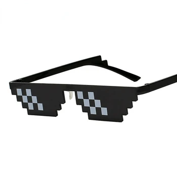 Пикселова Очила Thug Life Горещ Стил На Една Жена Мъж Известни Слънчеви Очила Мозайка Популярен Логото На Индивидуалността На Окото Квадратни Мъжки Слънчеви Очила