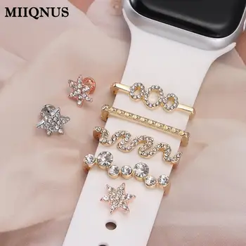 Аксесоари за метална лента, Творчески каишка за часовник, украса за Apple Watch, Декоративно пръстен за окачване на китката за смарт часа
