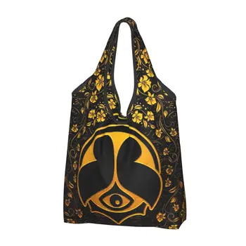 Чанти за пазаруване Tomorrowland с забавен принтом, Преносима чанта за пазаруване на рамото, Белгийски чанта за фестивала за електронна денс музика