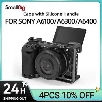 Клетка за камера SmallRig DSLR за Sony A6400 със Силиконова Дръжка и студена Башмаком за фотоапарат Sony A6100/A6300/A6400 3164