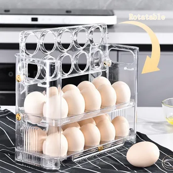 Нов Хладилник за яйца, който запазва свежестта, многослоен кутия за съхранение със страна като, държач за яйца, Органайзер за тави, Кухненски съдове за хранене