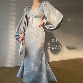 Атласное рокля за Абитуриентски бал с рюшами във формата на Русалки, с дължина до щиколоток, Популярно Официална Елегантна Вечерна рокля за жените 2023