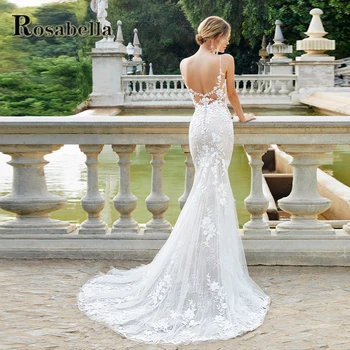 ROSABELLA/ Чубрица сватбени рокли с аппликацией под формата на Русалка За жени, Сватбена рокля за Младоженци, Модерен Индивидуален вариант, Директна доставка на Плюс